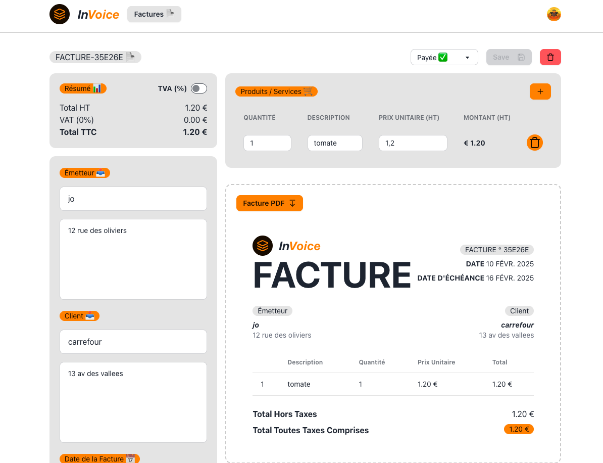InvoiceFR - Générateur de Factures